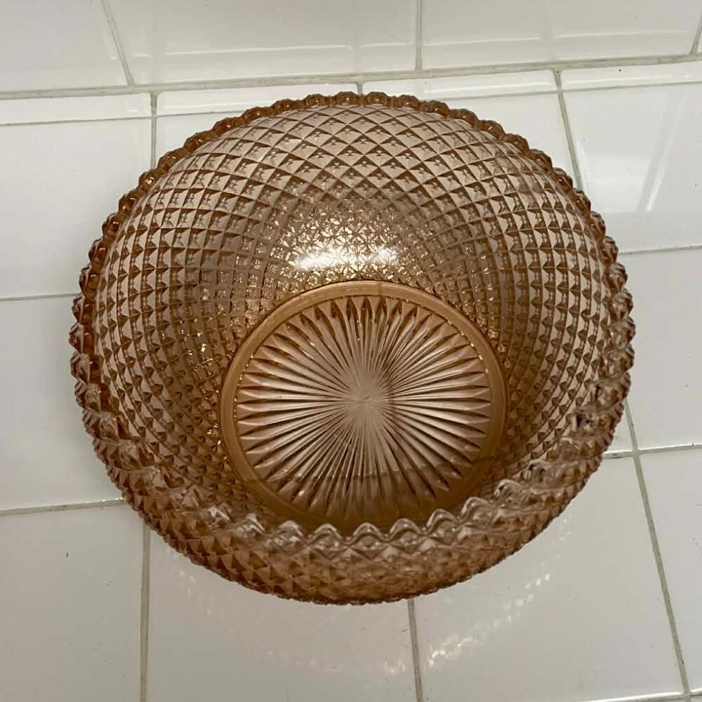 1930's Miss America depression glass serving bowl, diamond cut - Picture 4 of 7